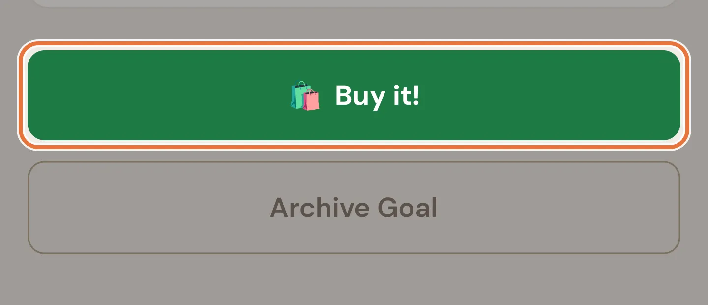 A funded goal with the Buy it! button highlighted