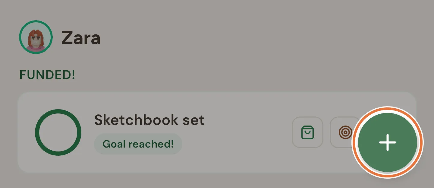 Goals setup screen with the Add goal button highlighted